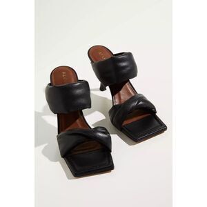 Free People x Alohas Natasha Puffy Leather Mule Heels Black $168